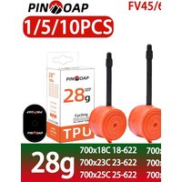 AliExpress pinmoap PINMOAP Bicycle 28g Ultra Light Inner Tube Bicycle French Valve Inner Tube Road Bike TPU Tire 700x18/23/25/28/30/32C 45/65/85mm
