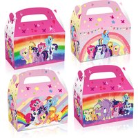 Pony Paper Gift Bags Happy Birthday Gift Boxes with Handle Kids Birthday Party Decorations Baby Shower Party Favor Bags