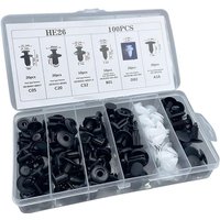 50/100PCS Plastic Car Body Trim Clips Universal Car Bumper Clips Rivets Fasteners Push Retainer Kit with Storage Box