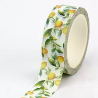 NEW 1PC 10M Decor Yellow Lemon and Leaves Fruit Washi Tape for Scrapbooking Masking Tape Journaling Cute Stationery