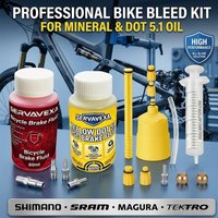 Bicycle Hydraulic Disc Brake Fluid Bleed Kit with 60ml Mineral Oil DOT 5.1 for Shimano SRAM MTB Road Bike Repair Set SERVAVEXA