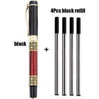 1+4 Pcs/Set Luxury Metal Ballpoint Pen With Refills For School Office Blue Black Writing Ballpen Stationery Supplies Pens