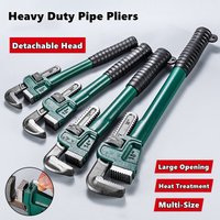 Heavy Duty Carbon Steel Straight Pipe Wrench 10", 12", 14", 18" Pipe Plier Universal Industrial Adjustable Plumbing Hand Wrench