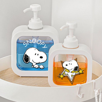 Snoopys Soap Dispenser Cute Cartoon Shampoo Bottle Clear Plastic Press Type Lotion Split Storage Container for Bathroom Kitche