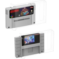 10pcs Clear Plastic Box Protector for SNES Game Cartridges Custom Protective Case for PAL / NTSC European Japanese US Versions