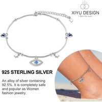 Demon Eye Guardian Foot Chain 925 Silver Anklets Summer Beach Accessories Chain Anklet Gold Color Leg Bodychain Women Gifts