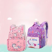 2026 Spring New Nylon Backpack Korean Unicorn Print Cute Cartoon Student School Bag