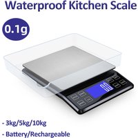 Digital Kitchen Scale 0.1g High Precision 3kg/5kg/10kg Home Waterproof Stainless Steel Electronic Balance Food Weighing Scale