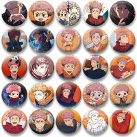Anime Character Yuji Itadori Coin Badges Cartoon Round Lapel Pins Manga Badge for Backpack Clothes Decor Jewelry Accessory Gift