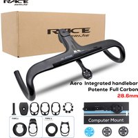 AliExpress ULLICYC RACE Full Carbon Fiber Internal Cable Integrated Bicycle Handlebar Cockpit With Spacers and Mount,Stem -10°,Clip diameter 28.6mm