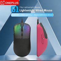 OnePlus Lightweight Wired Gaming Mouse Gaming Office Desktop Laptop Use With LED Lighting Portable Laptop Office Gaming Mouse