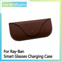 Intelligentes AI-Brillen-Ladegerät für Ray-Ban Wayfarer/Skyler/Headliner (Gen 1 & Gen 2) Smart-Brillen, braunes tragbares Ladegerät.