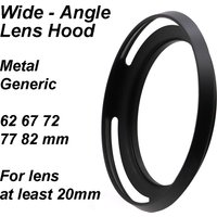 Generic Metal Wide Angel Lens Hood Screw-in 62 67 72 77 82 mm Universal Black lens focal distance at least 20mm (Full Frame)