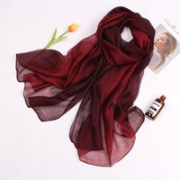 New Mulberry Silk Gradual Change Color Silk Scarf Cotton and Linen Long Shawl Dual-purpose Women's Spring and Autumn Yarn