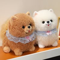 25/32/42CM Simulated Pomeranian Dog Plush Toys Realistic Stuffed Puppy Doll Cute Holiday Surprise Gifts