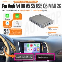AUTOTOP Wireless CarPlay Android Auto Decoder For Audi A4 A5 S4 S5 RS5 Q5 MMI2g MMI3G 2009-2017 Interface Mirror Link BT Module