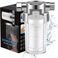 universal shower head water purifier household use removes residual chlorine replaceable PP cotton pre-filter
