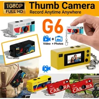 G6 Thumb Camera Retro Mini Keychain 1080P HD Recorder with Built-in Flash Auto Focus 130° Wide-Angle Lens Supports Memory Cards