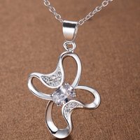 New 925 Sterling Silver Necklace Pendant Classics Shining Zircon for Women Wedding Jewelry Fine Accessories Fashion Party Gifts