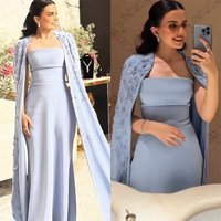 Customized Prom Dresses Exquisite Strapless Sheath Celebrity Flowers Stole S Occasion Evening Gown платье вечернее فساتين الحف