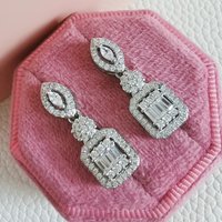 2024 New Luxury Silver Color Women Earrings Party Gift Jewelry Bulk Sell Christmas E007