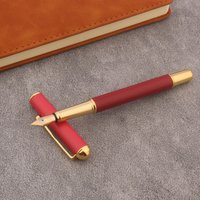 1PC metal fountain pen matte red Stationery Office School Supplies Writing ink pens