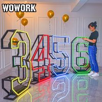 3ft 4ft Detachable Neon Led Collapsible Folding Frame Marquee Letter Number Light For Birthday Party Event Decoration
