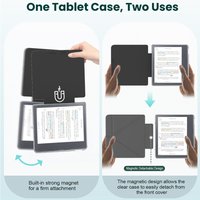 Funda Case For Kobo Libra Colour SMART Y-Fold Stand Cover For Kobo Libra2 Libra 2 Detachable Clear Acrylic Back Coque N428 N418