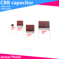 20/10/5PCS CBB Polypropylene film capacitor 100V 250V 400V 450V 103 104 105 155 224 225 334 474 475 102 0.1UF 0.47UF 1UF