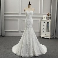 Vestidos Para Mujer Elegantes New Strapless Slimming Fishtail Sweet Lace French Light Luxury Bride Wedding Dress Customized