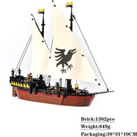 Popular Castle Movies Model MOC Ship Series Pirate Crow Claw Ship Assembly Building Block Toy Kids Birthday Gift Excluding Sails