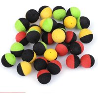 FTK 10PCS/PACK Carp Fishing Boilies Bait Foam Pop Up Boilies Ball Resembling Carp Hair Zig Rig Feeder Method Fishing Lures