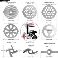 Meat Grinder Pinion Mixer Spare Parts Meat Grinder Knife Stainless Steel Grille for Food Grinder Accessories Kitchen Tool
