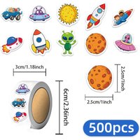 500PCS Cartoon Space Theme Roll Stickers DIY Luggage Laptop Water Cup Tablet Decorative Stickers