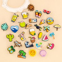 1/30pcs Casual Summer Style Shoe Charms Beach Vacation Shoe Decorations Pins for Women Men Kids Clog Buckles Accessories Gifts