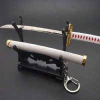 Anime Keychain Roronoa Zoro Samurai Sword Metal Key Ring Scabbard Keyring Katana Buckle Key Chain Unisex Jewelry Gift