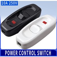 GW320 10A 250V In-Line On/Off Cord Switch rocker switch with Indicator light Bedside Switch with Light at the Middle for black