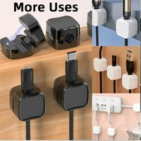 36/16/8/4/1PCS Magnetic Cable Clips Cable Smooth Adjustable Cord Holder Under Desk Cable Management Wire Keeper Cable Organizer