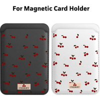 Fashion Cherry Wallet Card Holder Magnetic For MagSafe For iPhone 16 17 Pro Max Case For Samsung Galaxy S26 S25 Ultra FE Cover