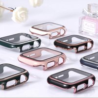 Cover For Apple watch Case 44mm 40mm 45mm 41mm 42mm 38mm accessories PC Tempered Glass Screen Protector iWatch series 7 8 5 6 SE