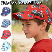 Kids Baseball Caps Cartoon Car Breathable Outdoor Sports 2-6 Years Boys Girls Snapback Hat Toddler Summer Travel Sunshade Visor