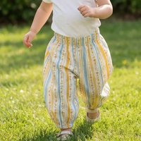 6M-5Y Summer Girls Thin Pants Cute Cartoon Rabbit Anti-Mosquito Pants Floral Stripe Prints Loose Balloon Kids Trousers