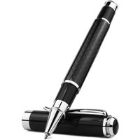 Carbon Fiber Signature Pen, Premium Metal Gel Ink Pens Micro Point 0.5mm Black Ink Smooth Writing Ball Pen