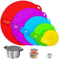 5 Packs Silicone Lids Heat Resistant Microwave Cover for Food Silicone Stretch Lids and Food Covers 5 Sizes Reusable Food Lids