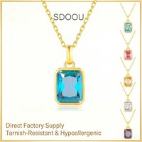 SDOOU Radiant Cut 4CT Moissanite Pendant Necklace 18K Gold AU750 Hypoallergenic Luxury Jewelry Valentine‘s Day Gift for Her