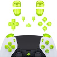 eXtremeRate Replacement Full Set Buttons for ps5 Edge Controller - Clear Lime Green