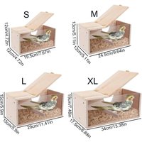 Transparent Window Wooden Parrot Breeding Box Acrylic/Wood Bite Resistant Wooden Parrot House Removable