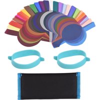 24pcs Round Head Camera Flash Gels Lighting Filters Color Correction Filter Kit for Godox V1 Series Speedlight H200R Flash Head