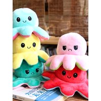 Cute Flip Fisherman's Net Plush Toy Octopus Doll Double-Sided Expression Doll Company Event Wedding Gift Scatter PP Cotton Fi...