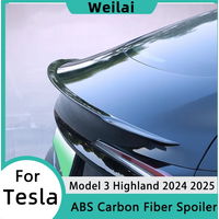 Spoiler for Tesla Model 3 Highland 2026 - 2024 Car ABS Carbon Pattern Trunk Tail Wing Original High-performance Auto Accessories